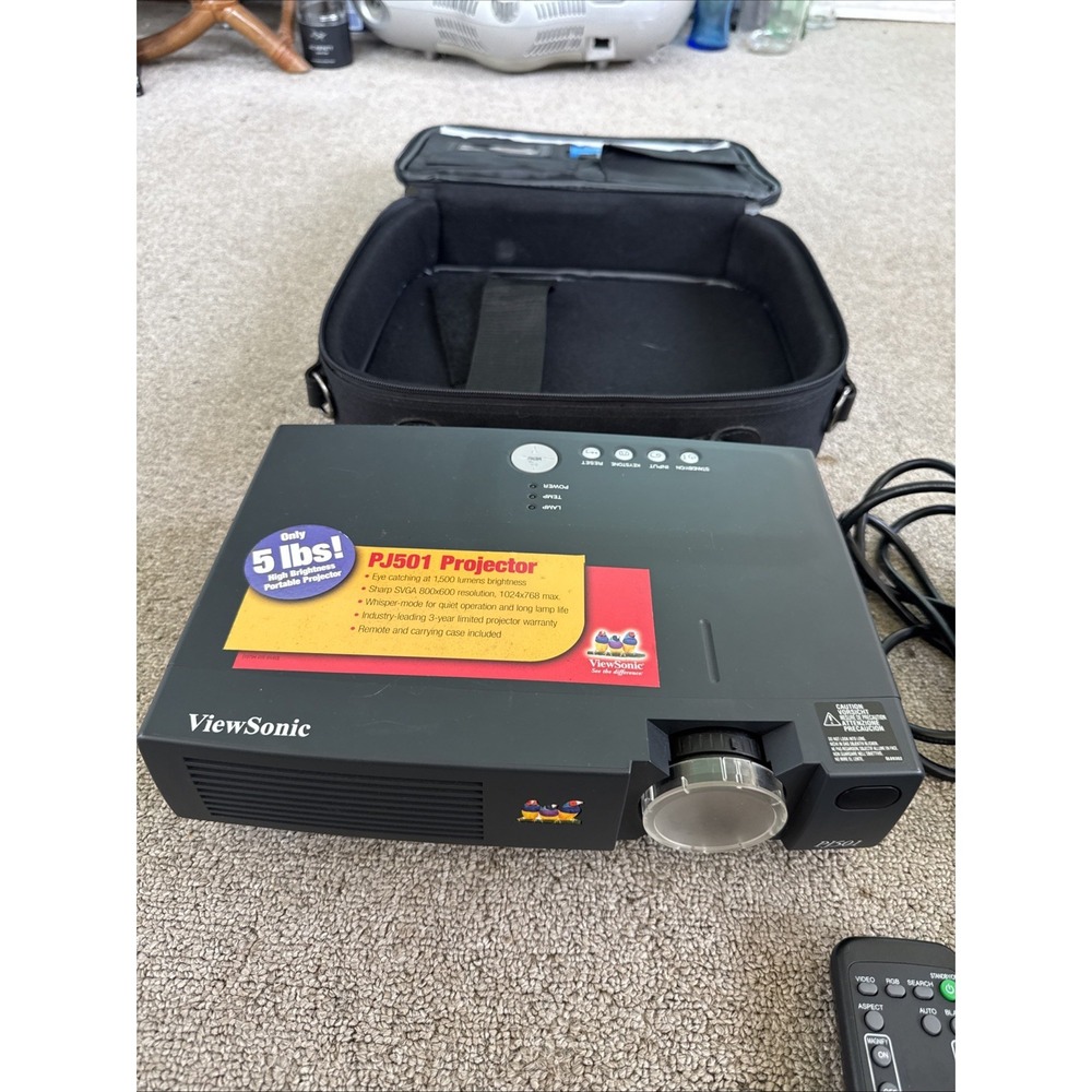 ViewSonic PJ501 3 Panel LCD Digital Multimedia Projector VPROJ25048-1W With Case